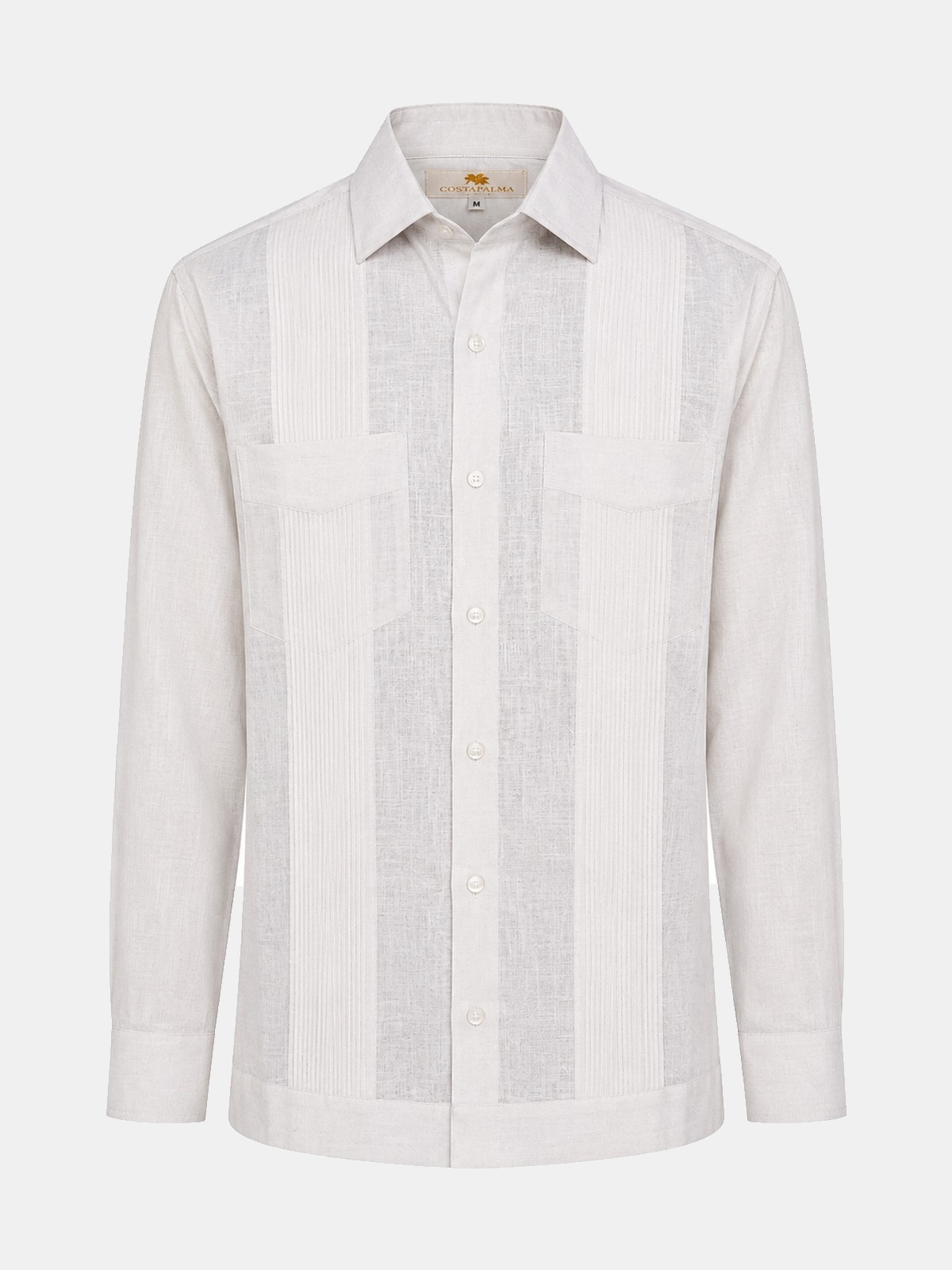 Double Palma — 100% linen White Guayaberas