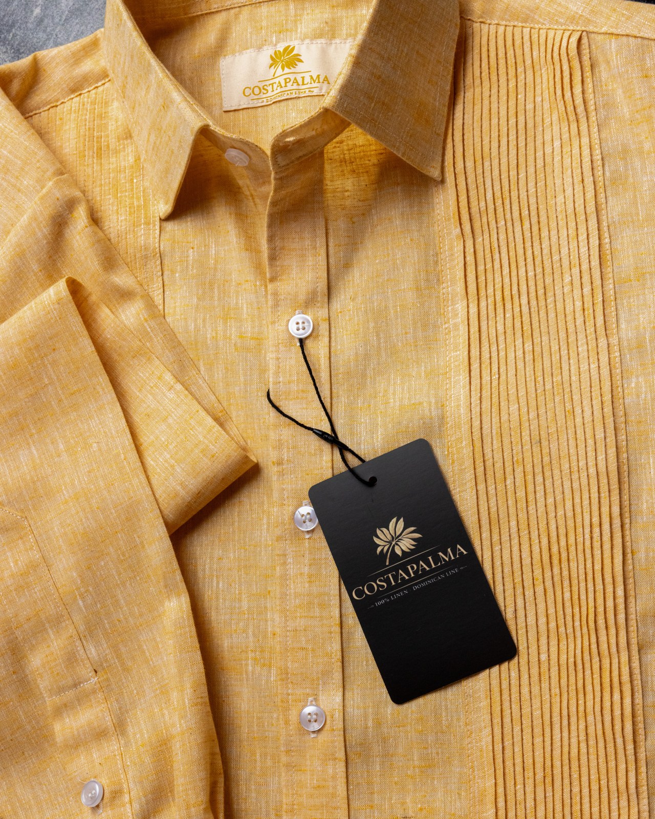 Sun linen, twenty pleats down the front
